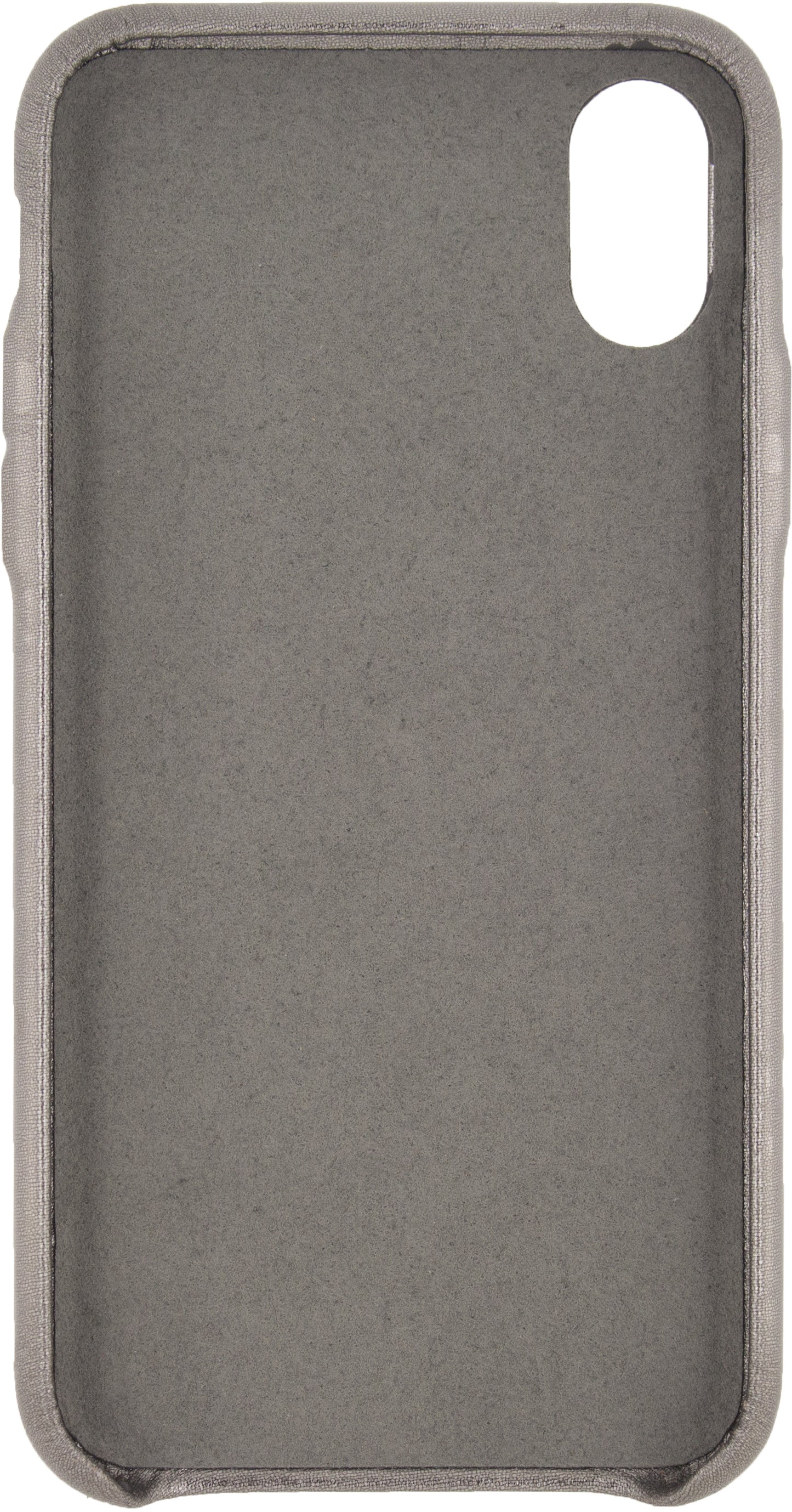 Senza Glam Leather Cover With Card Slot Apple Iphone X/Xs Metallic Grey