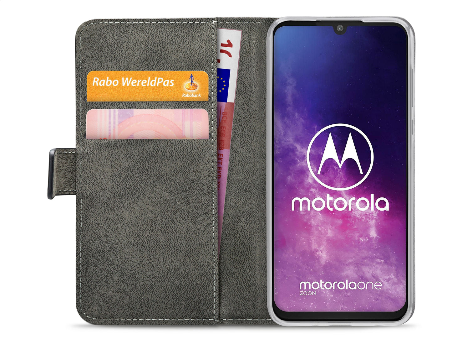 Mobilize Classic Gelly Wallet Book Case Motorola Moto One Zoom Black