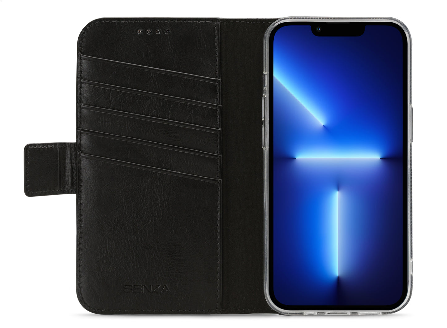 Senza Pure Leather Wallet Apple Iphone 13 Pro Deep Black