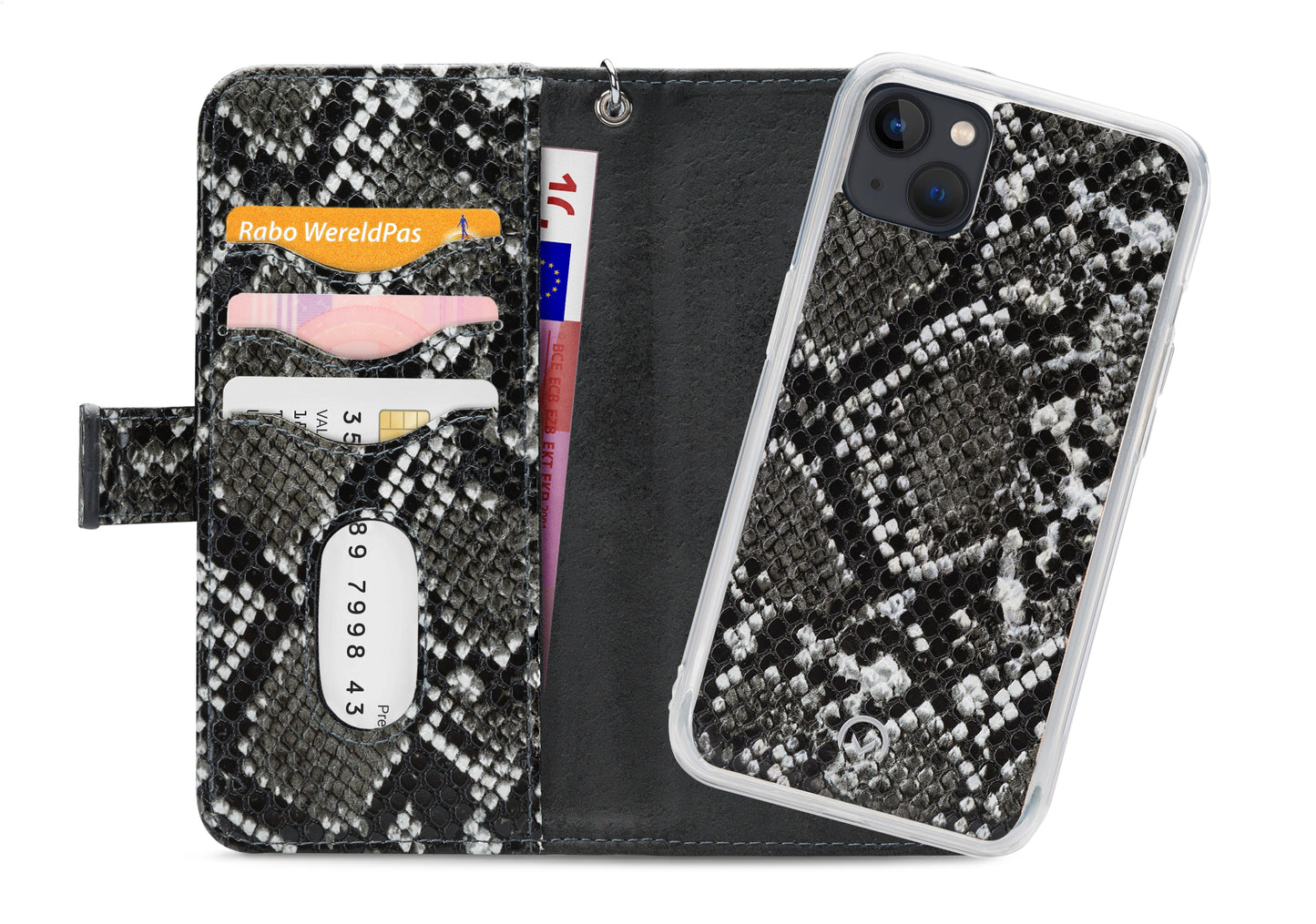 Mobilize 2In1 Magnet Zipper Case Apple Iphone 13 Mini Black/Snake