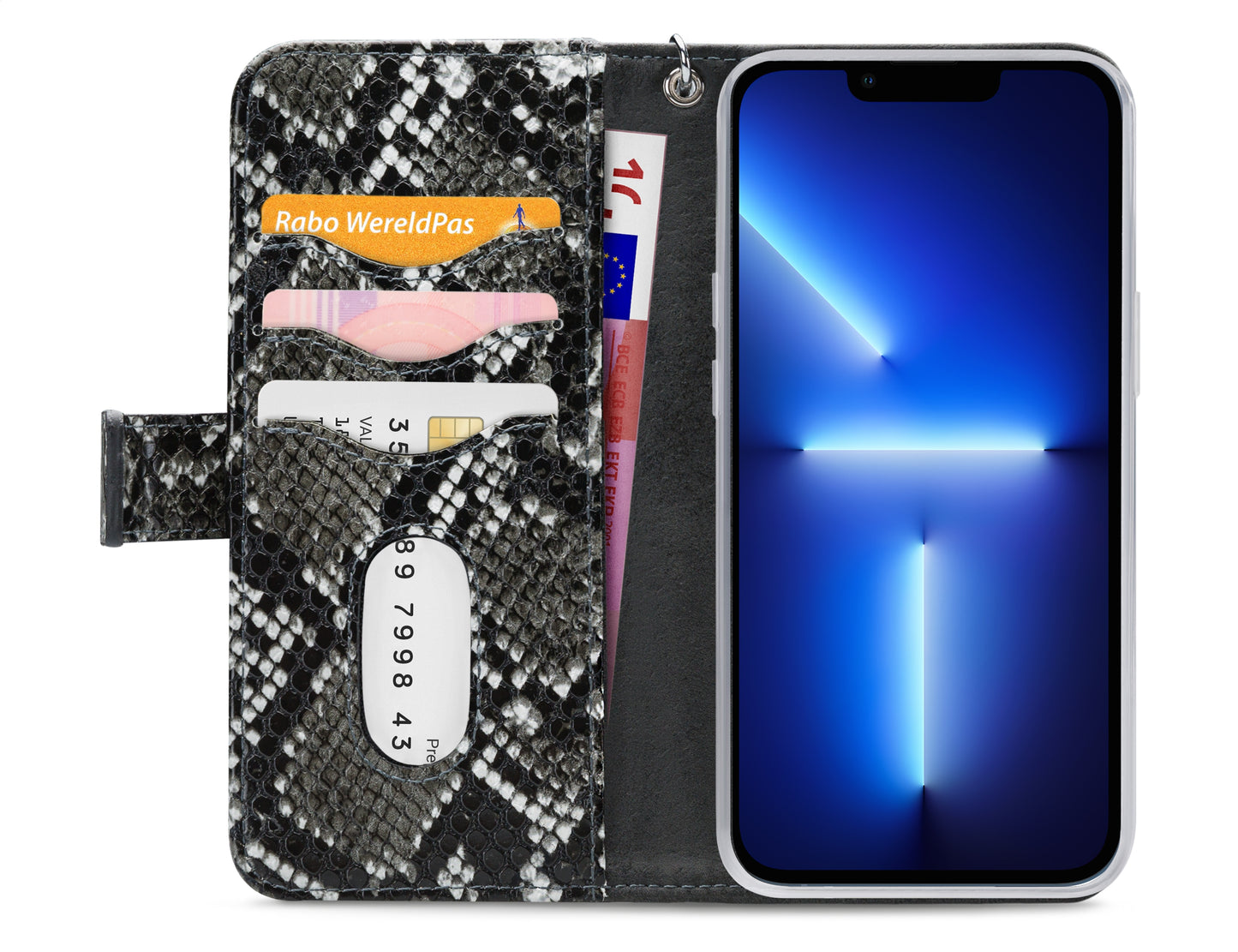 Mobilize 2In1 Magnet Zipper Case Apple Iphone 13 Pro Black/Snake