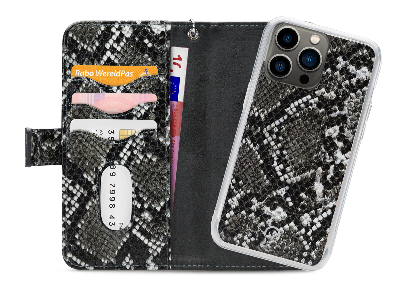 Mobilize 2In1 Magnet Zipper Case Apple Iphone 13 Pro Black/Snake