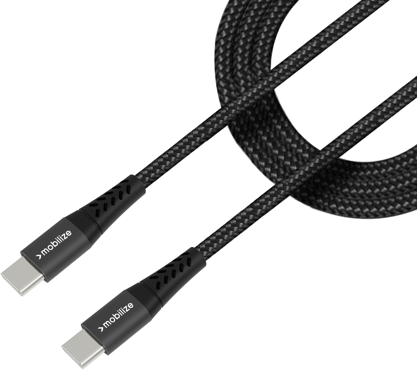 Mobilize Strong Nylon Cable Usb-C To Usb-C 2M. 100W Black