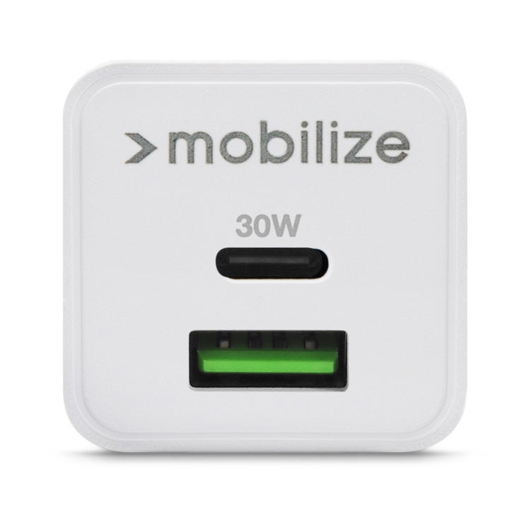 Mobilize Wall Charger Usb-C + Usb Gan 30W With Pd/Pps White