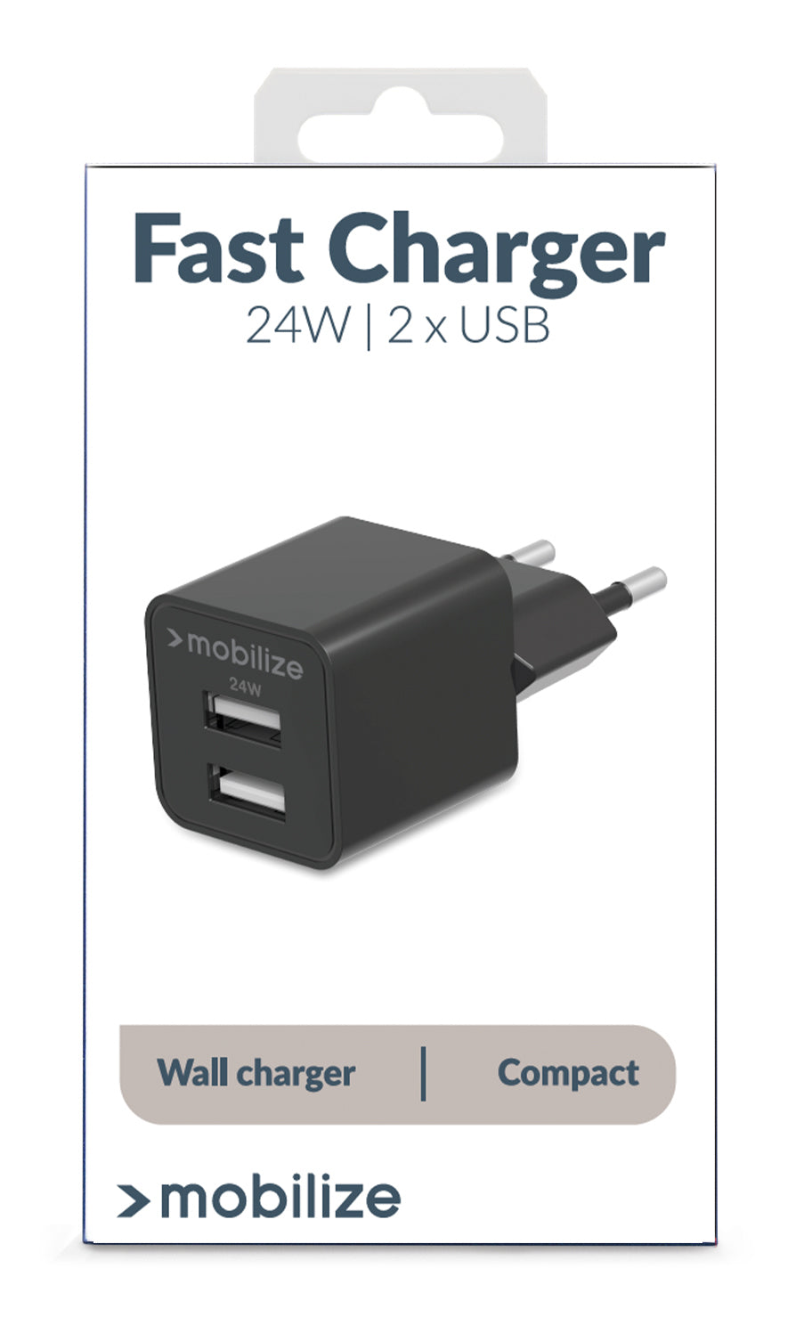 Mobilize Wall Charger 2X Usb 24W Black