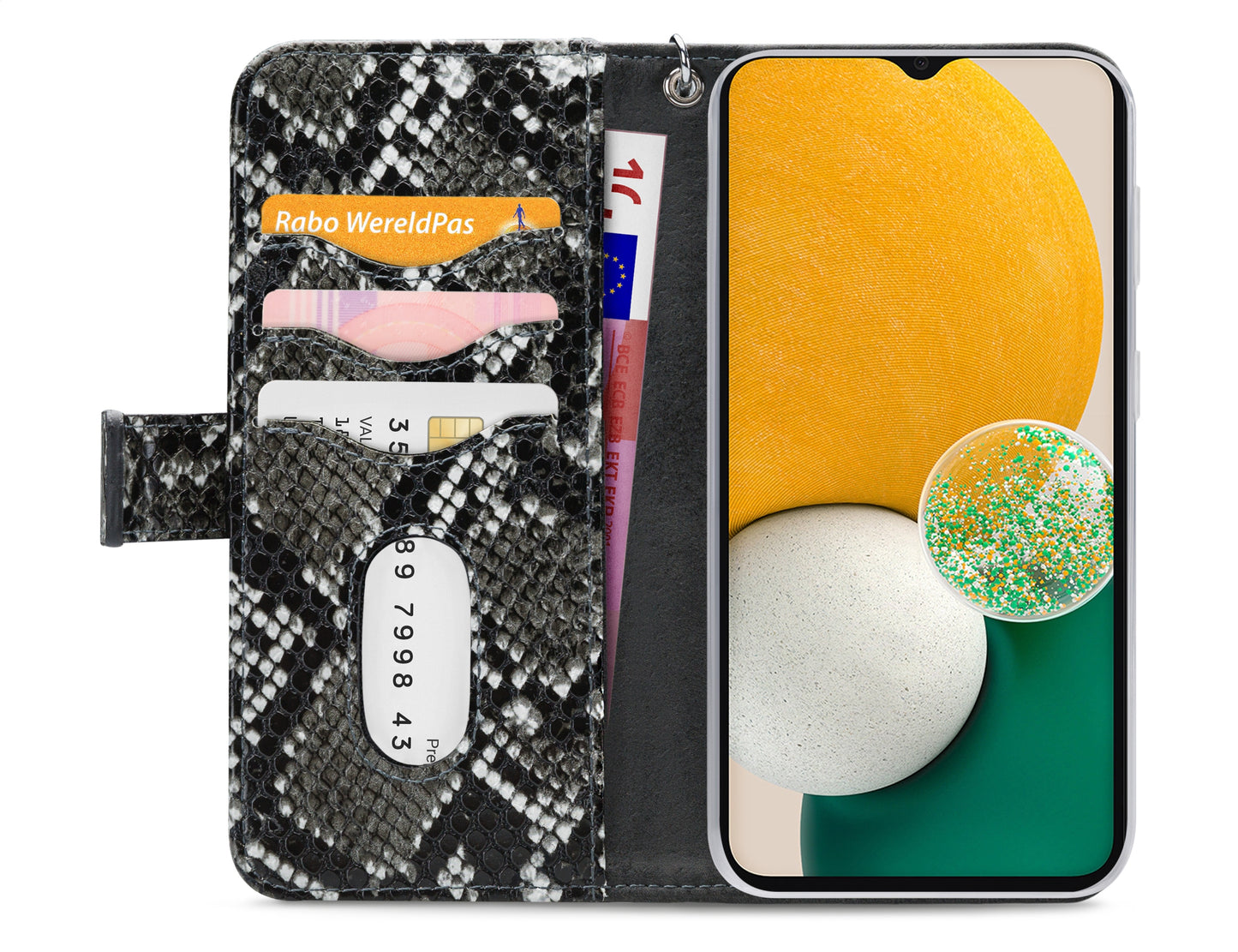 Mobilize 2In1 Magnet Zipper Case Samsung Galaxy A04S/A13 5G Black/Snake