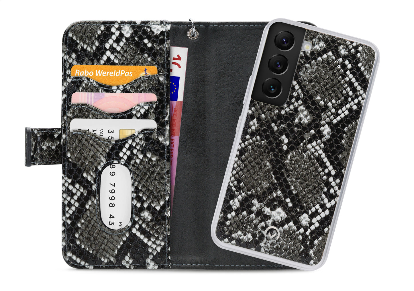 Mobilize 2In1 Magnet Zipper Case Samsung Galaxy S22 5G Black/Snake