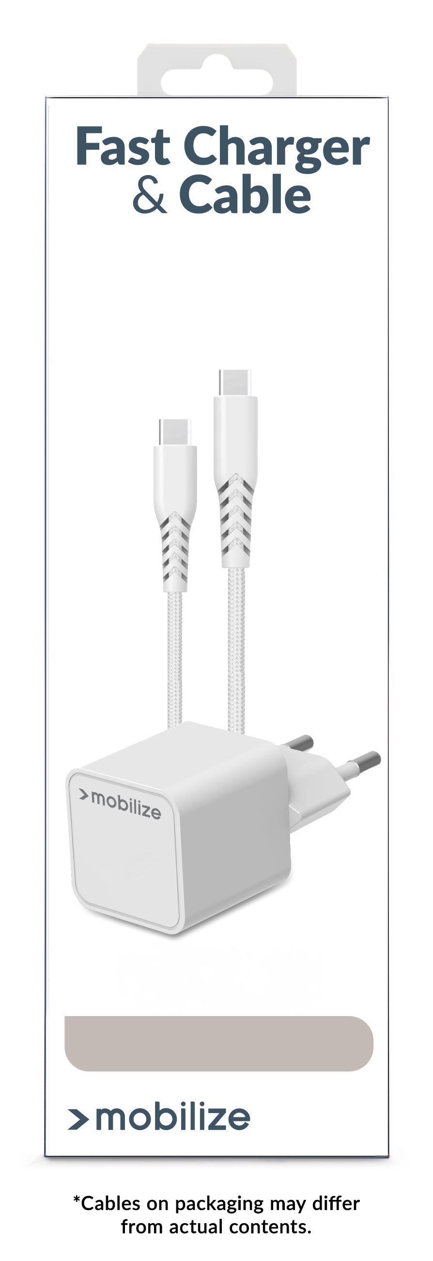 Mobilize Wall Charger Usb-C 20W With Pd + Mfi Lightning Nylon Cable 1.2M White