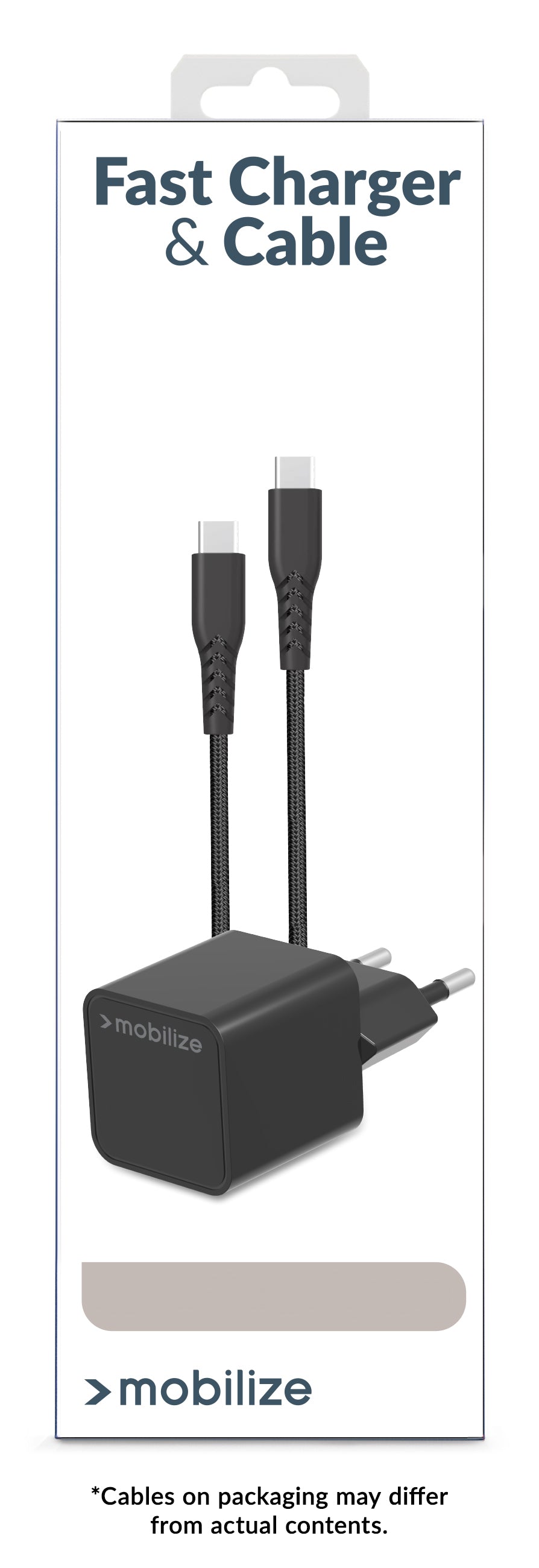 Mobilize Wall Charger Usb-C 20W With Pd + Mfi Lightning Nylon Cable 1.2M Black