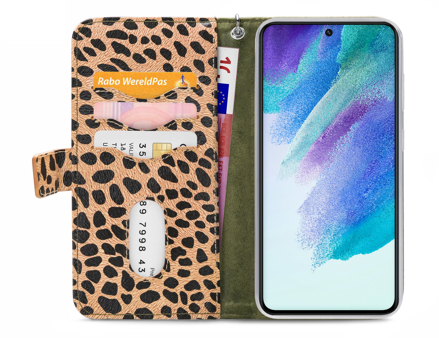 Mobilize 2In1 Magnet Zipper Case Samsung Galaxy S21 Fe 5G Olive/Leopard
