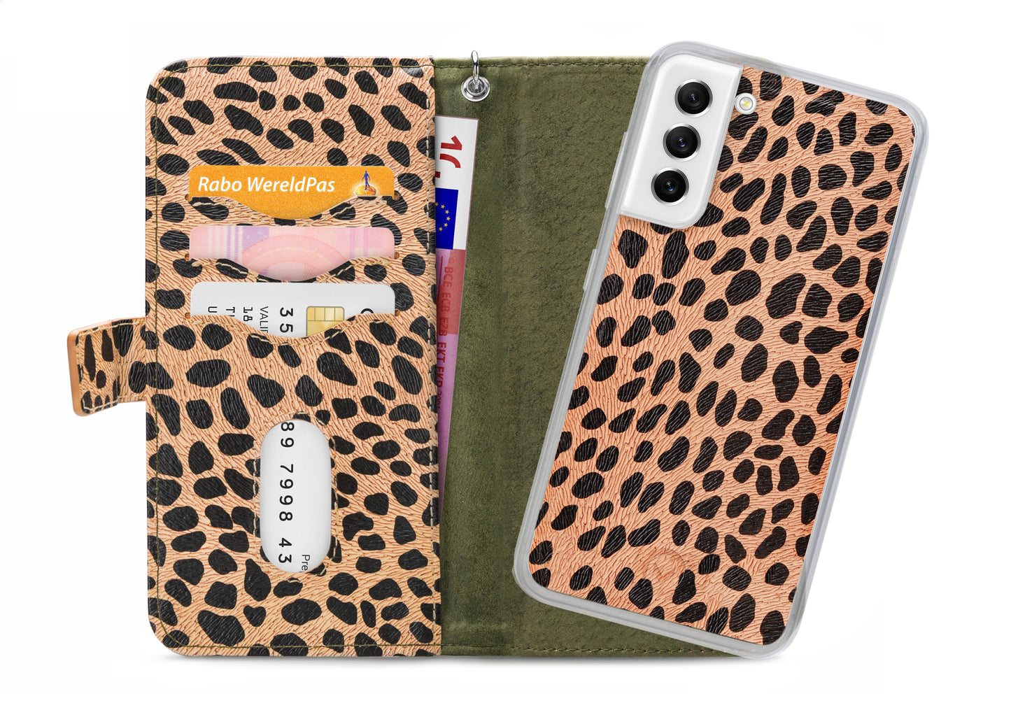 Mobilize 2In1 Magnet Zipper Case Samsung Galaxy S21 Fe 5G Olive/Leopard