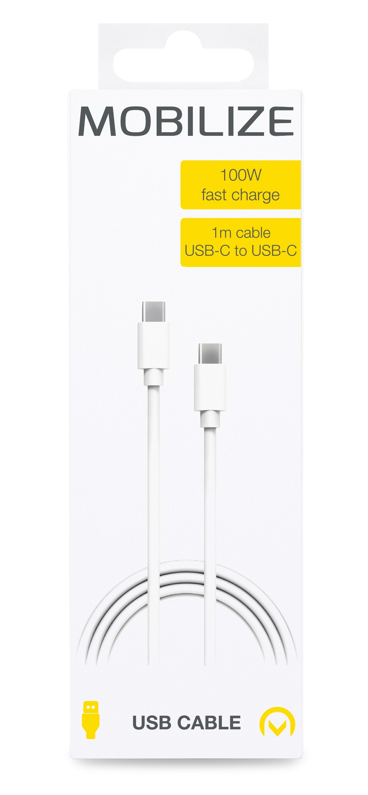 Mobilize Cable Usb-C To Usb-C 1M. 100W White