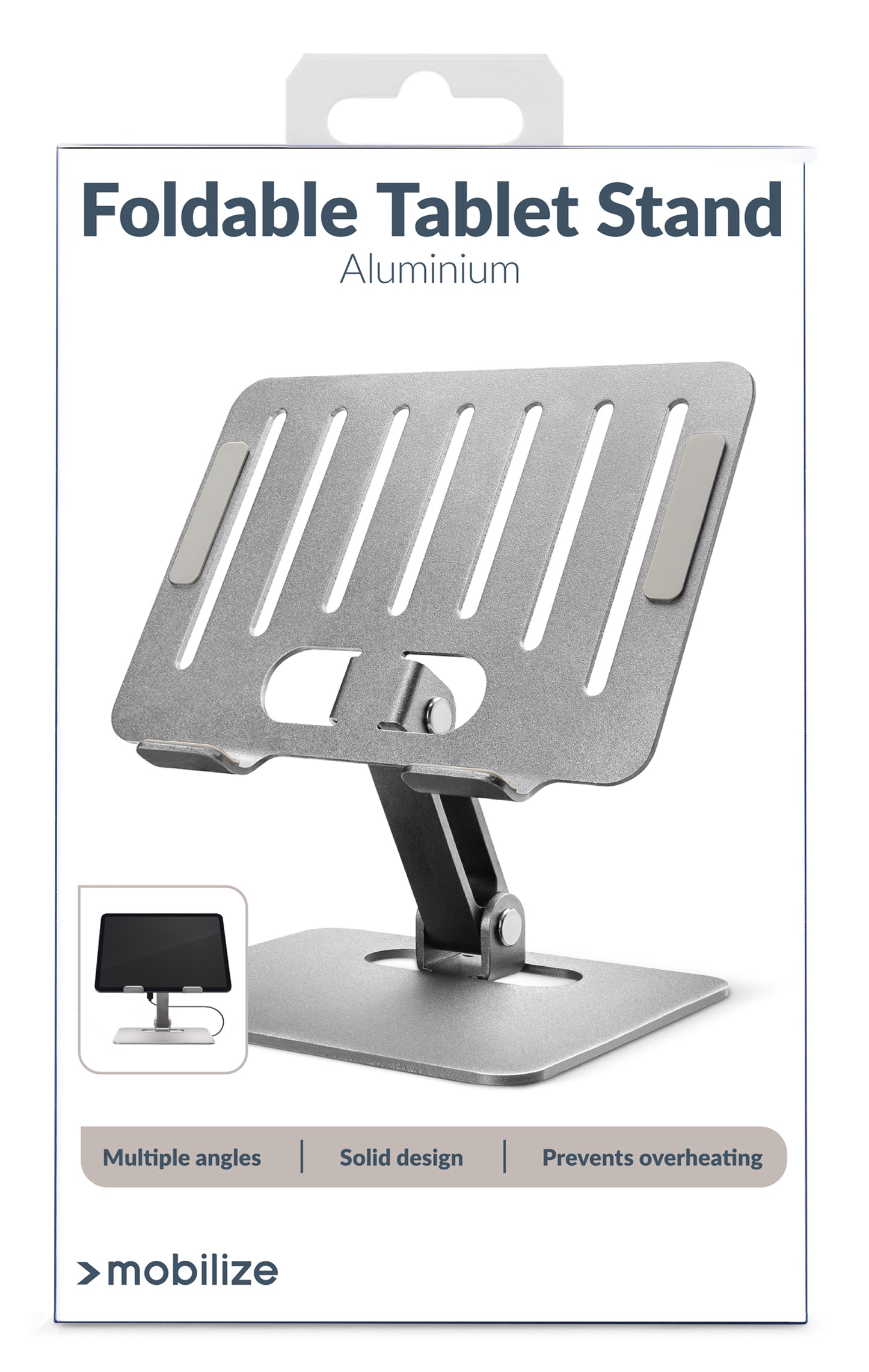 Mobilize Foldable Aluminium Tablet Stand Silver