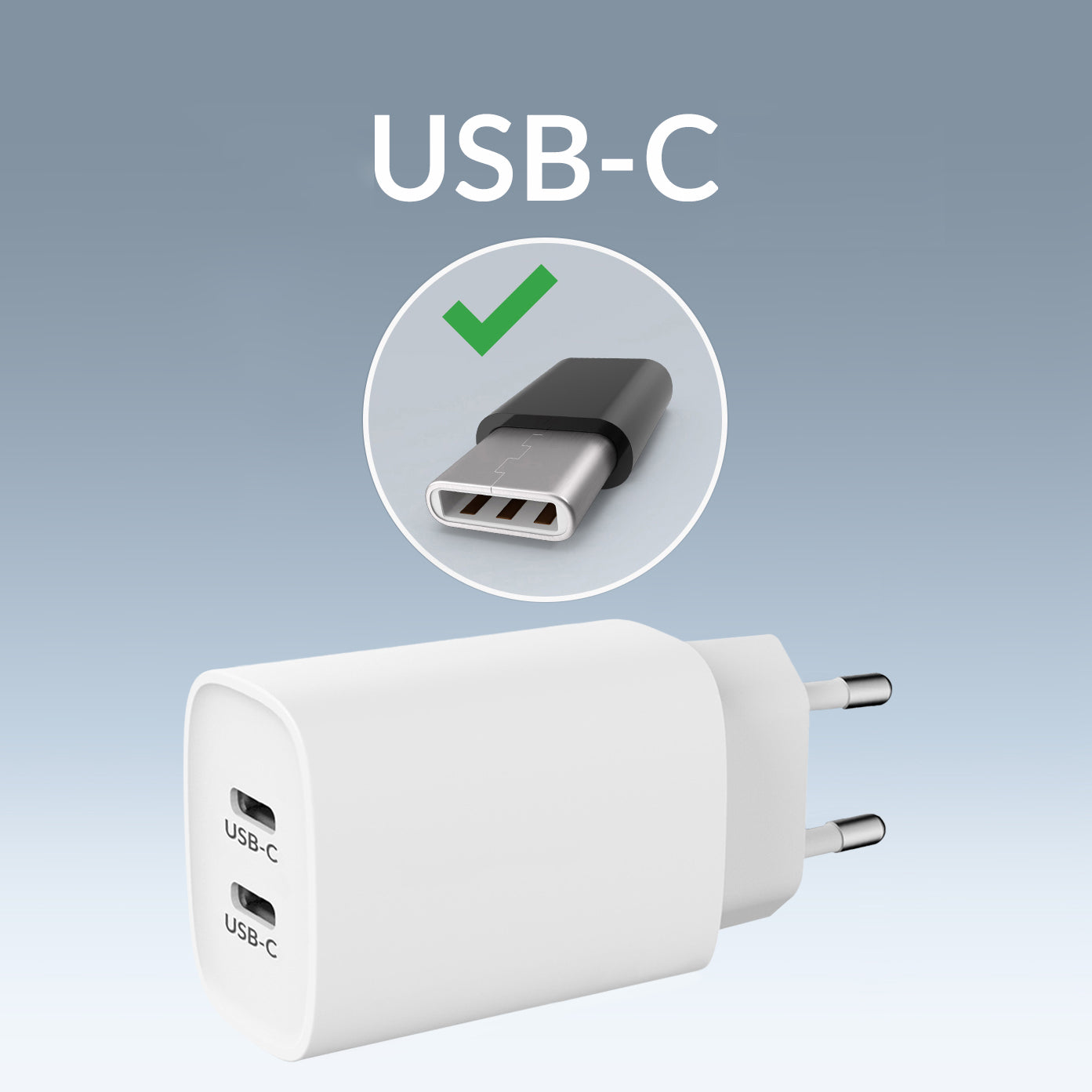 Mobilize Wall Charger 2X Usb-C Gan 45W With Pd/Pps White