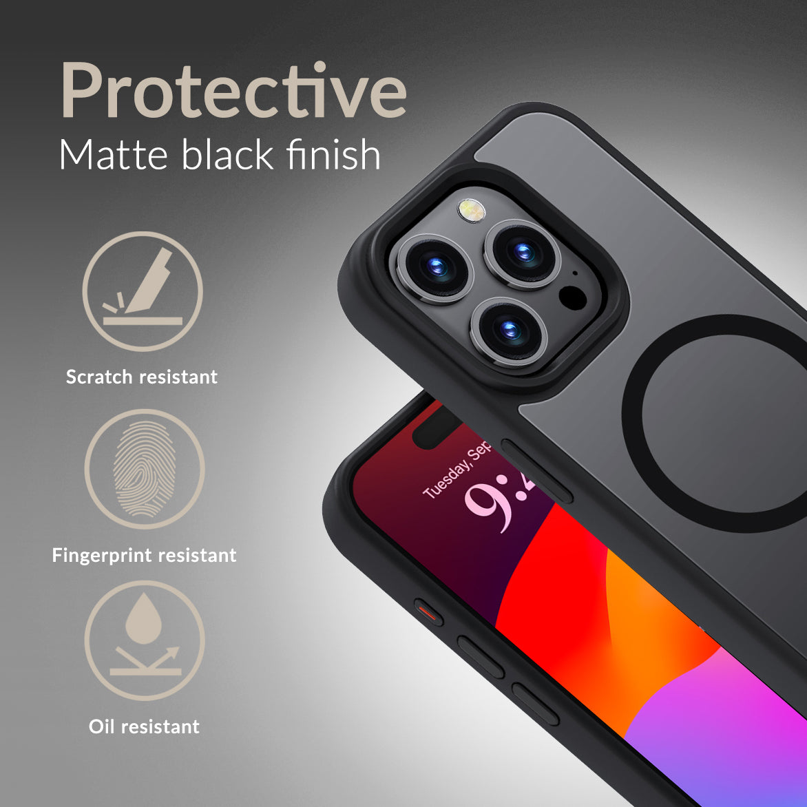 Mobilize Magsafe Compatible Hybrid Pro Case Apple Iphone 15 Pro Black