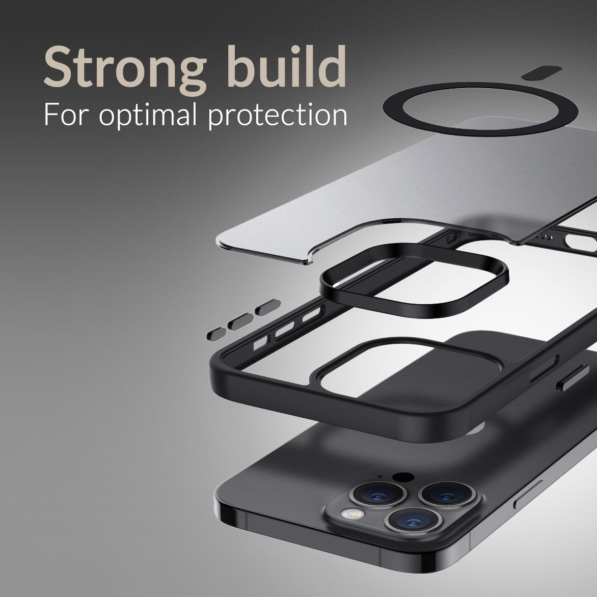 Mobilize Magsafe Compatible Hybrid Pro Case Apple Iphone 15 Pro Black