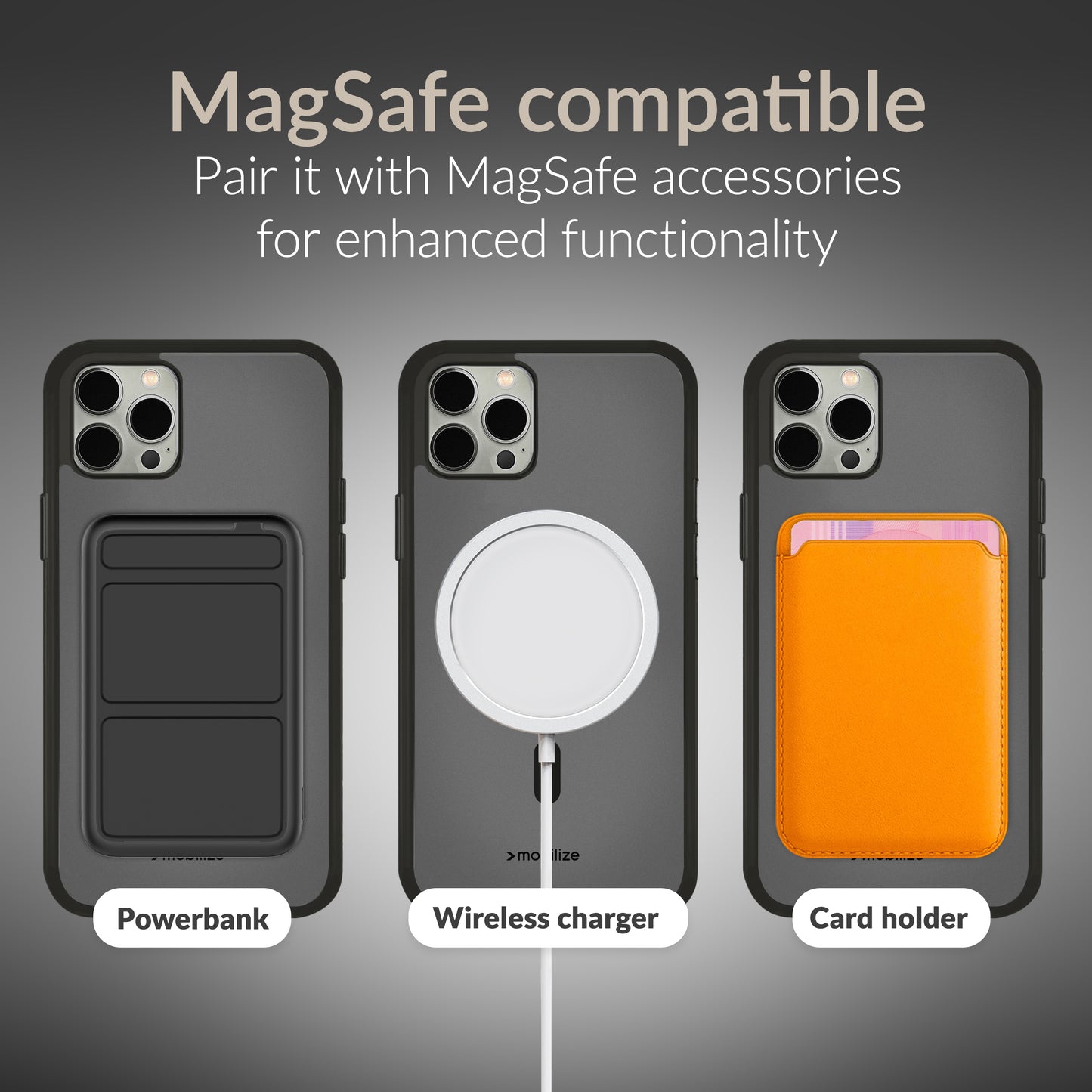 Mobilize Magsafe Compatible Hybrid Pro Case Apple Iphone 15 Pro Black