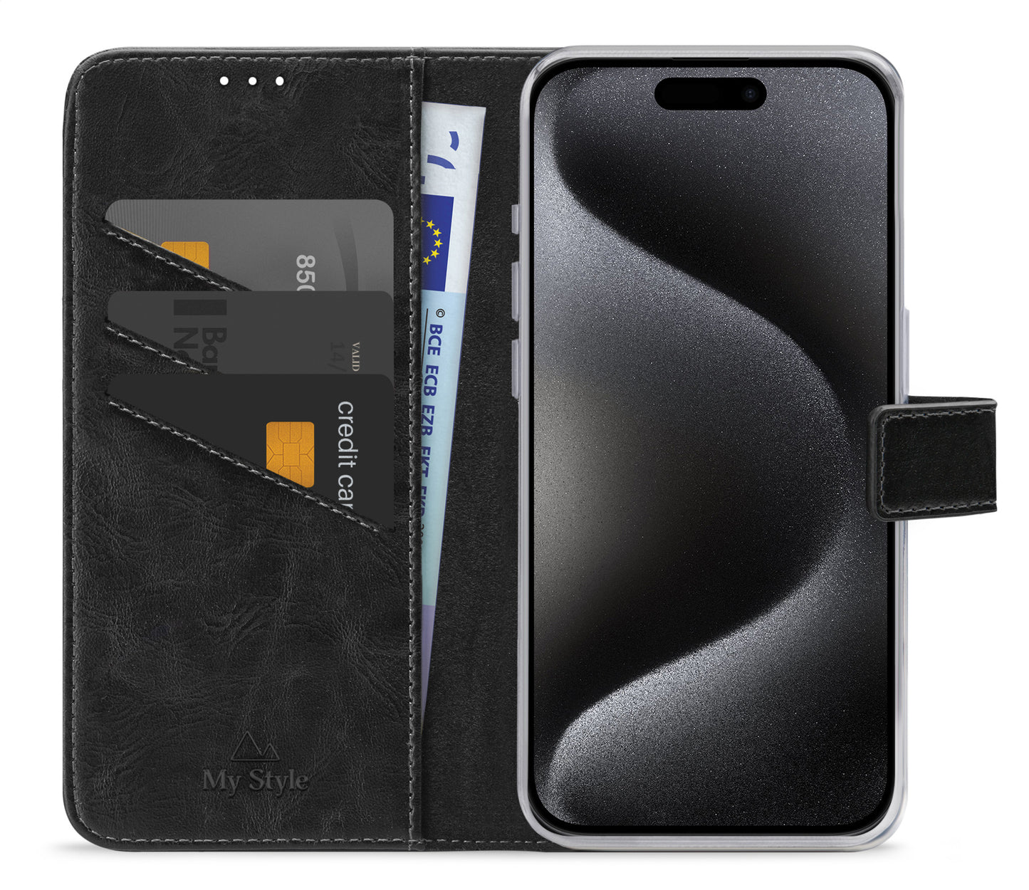My Style Flex Wallet For Apple Iphone 15 Pro Black