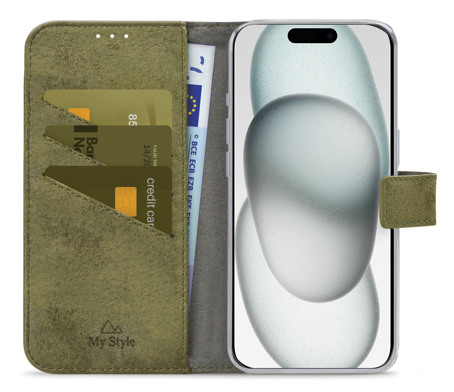 My Style Flex Wallet For Apple Iphone 13/14/15 Olive