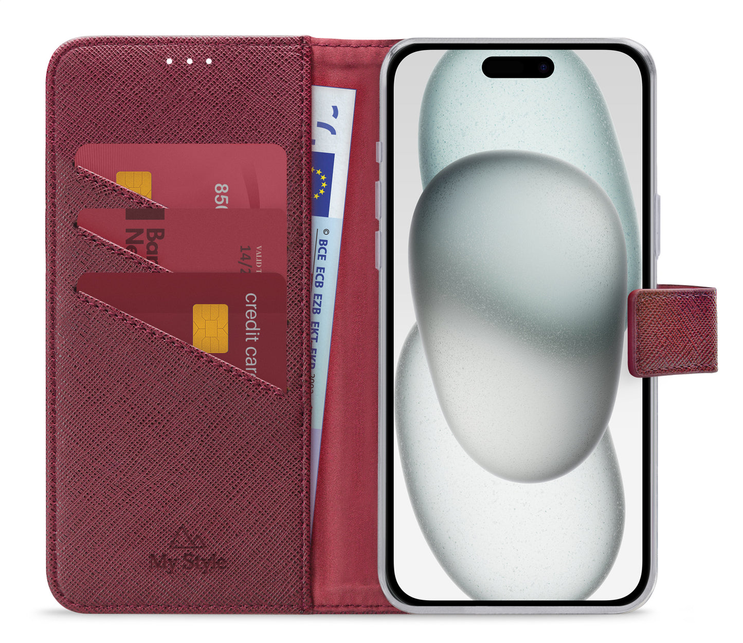 My Style Flex Wallet For Apple Iphone 15 Plus Bordeaux