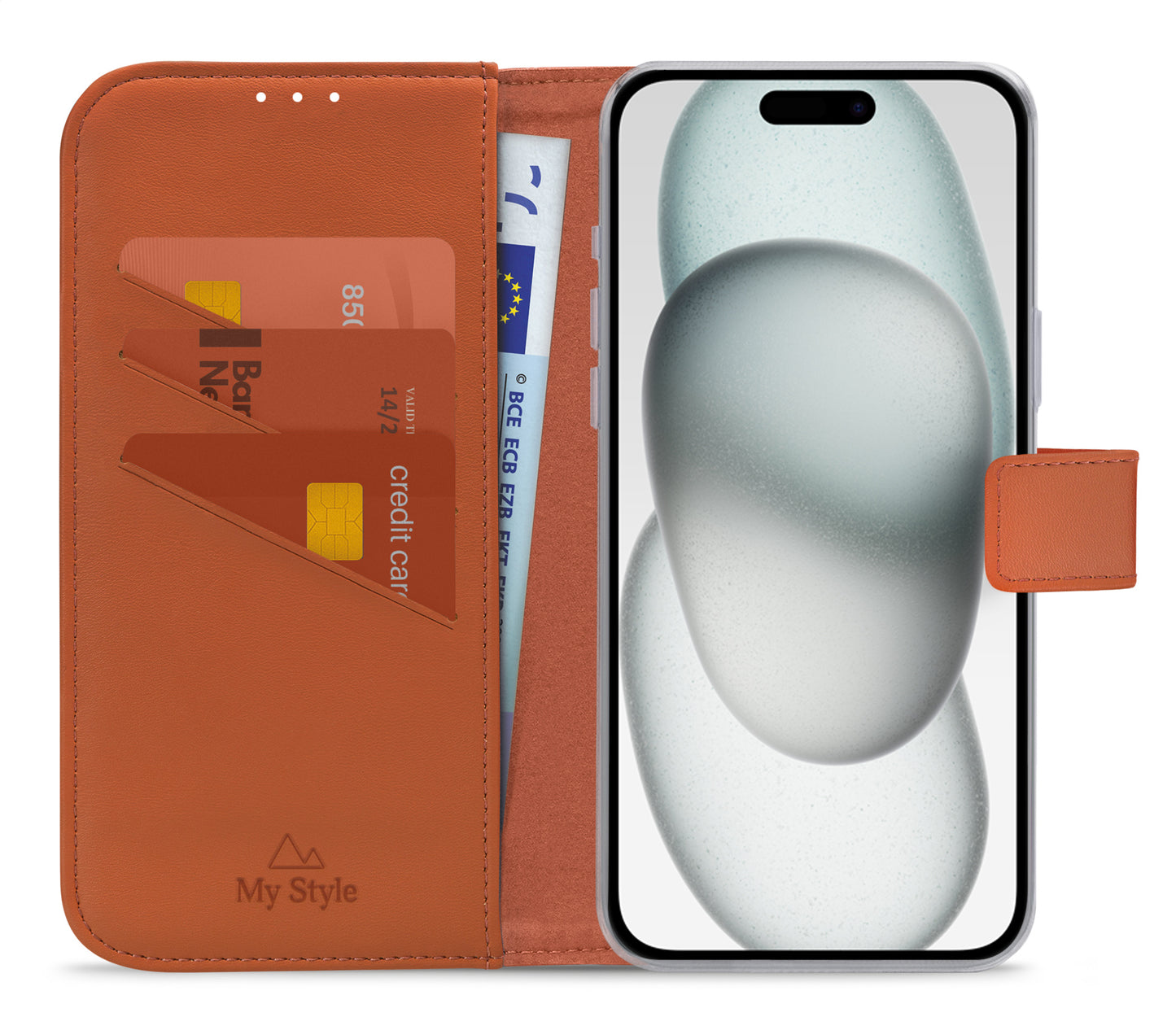 My Style Flex Wallet For Apple Iphone 15 Plus Rust Red