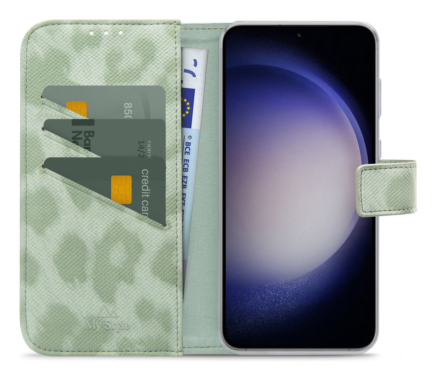 My Style Flex Wallet For Samsung Galaxy S23 5G Green Leopard