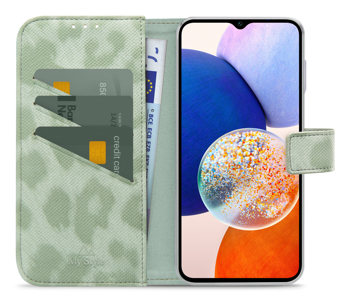 My Style Flex Wallet For Samsung Galaxy A14 4G/5G Green Leopard
