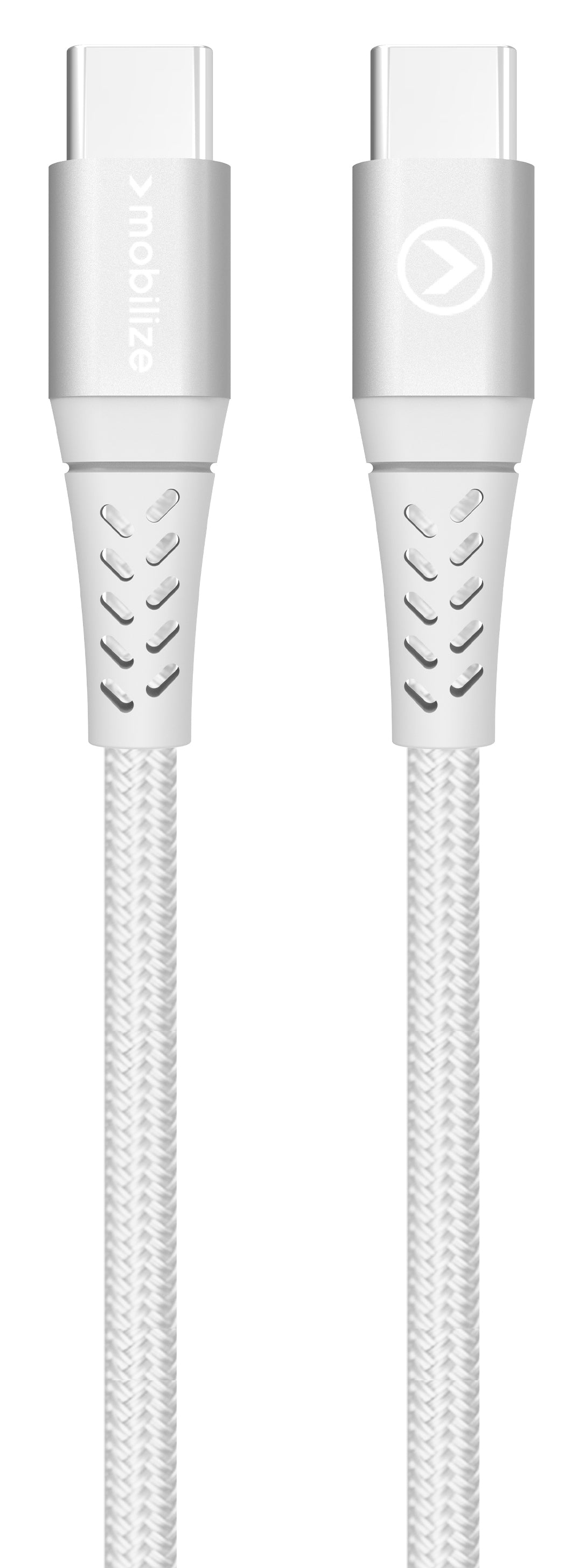 Mobilize Strong Nylon Cable Usb-C To Usb-C 20Cm. 100W White