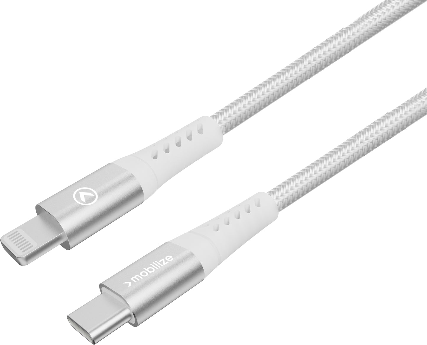 Mobilize Strong Nylon Cable Usb-C To Usb-C 20Cm. 100W White