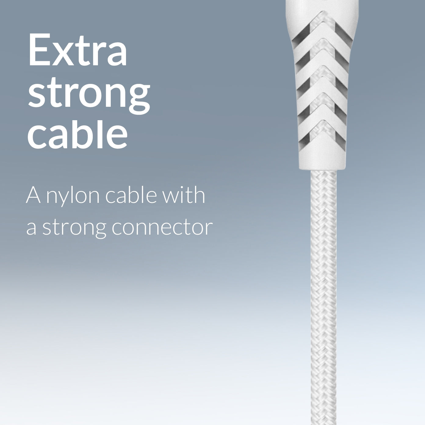 Mobilize Strong Nylon Cable Usb-C To Usb-C 20Cm. 100W White