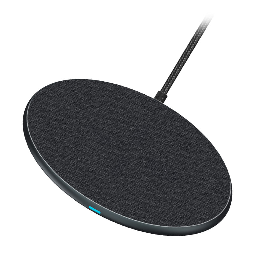 Mobilize Wireless Fast Charger Flat 5W/7.5W/10W/15W Pu Leather Grey