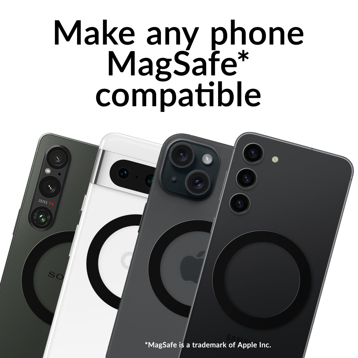 Mobilize Magsafe Compatible Magnet Ring Black (2-Pack)