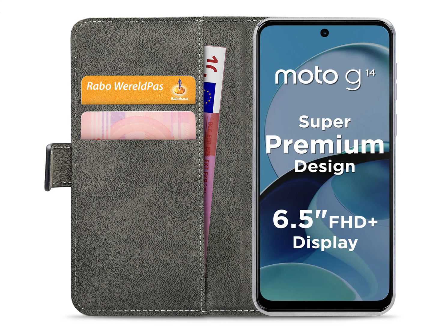 Mobilize Classic Gelly Wallet Book Case Motorola Moto G14 Black