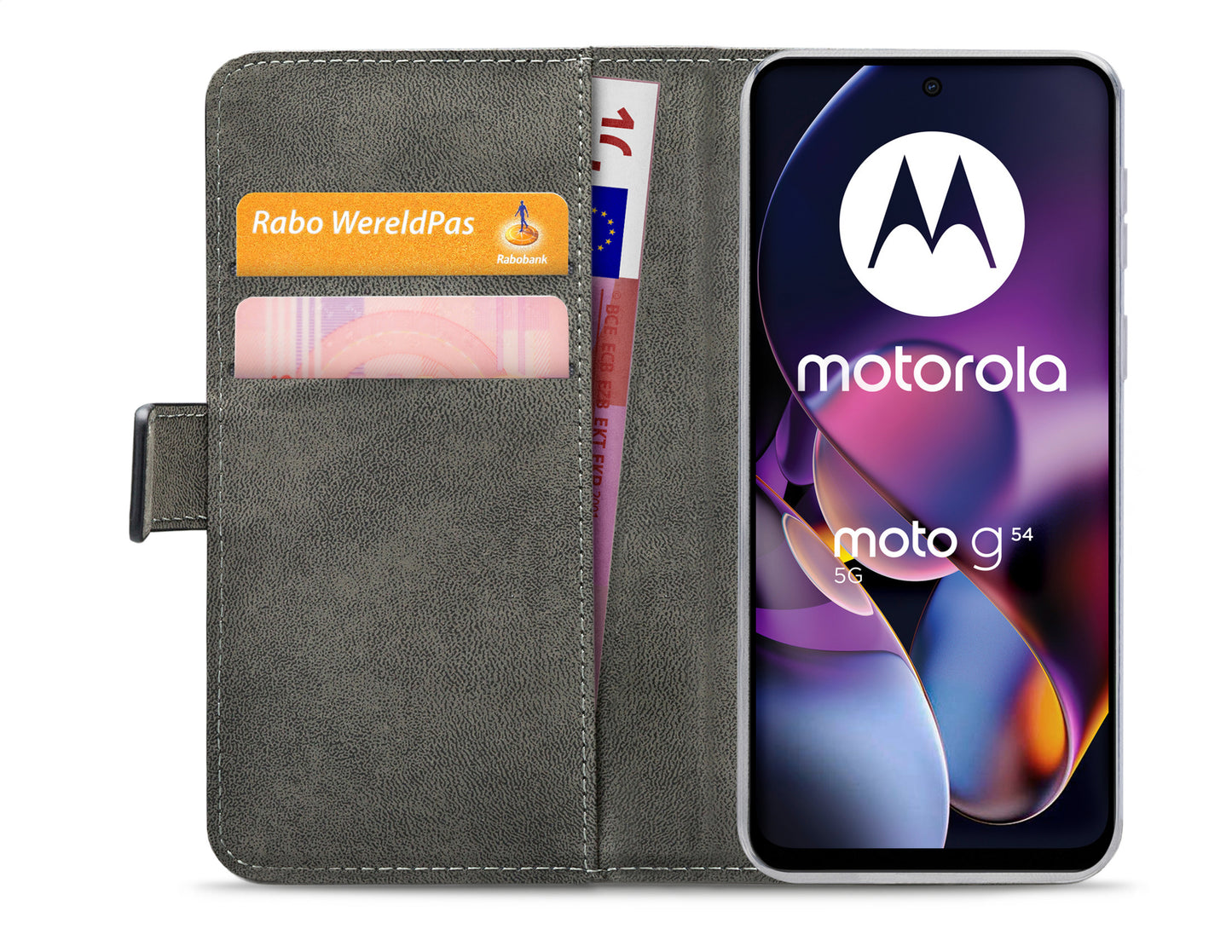 Mobilize Classic Gelly Wallet Book Case Motorola Moto G54 Black