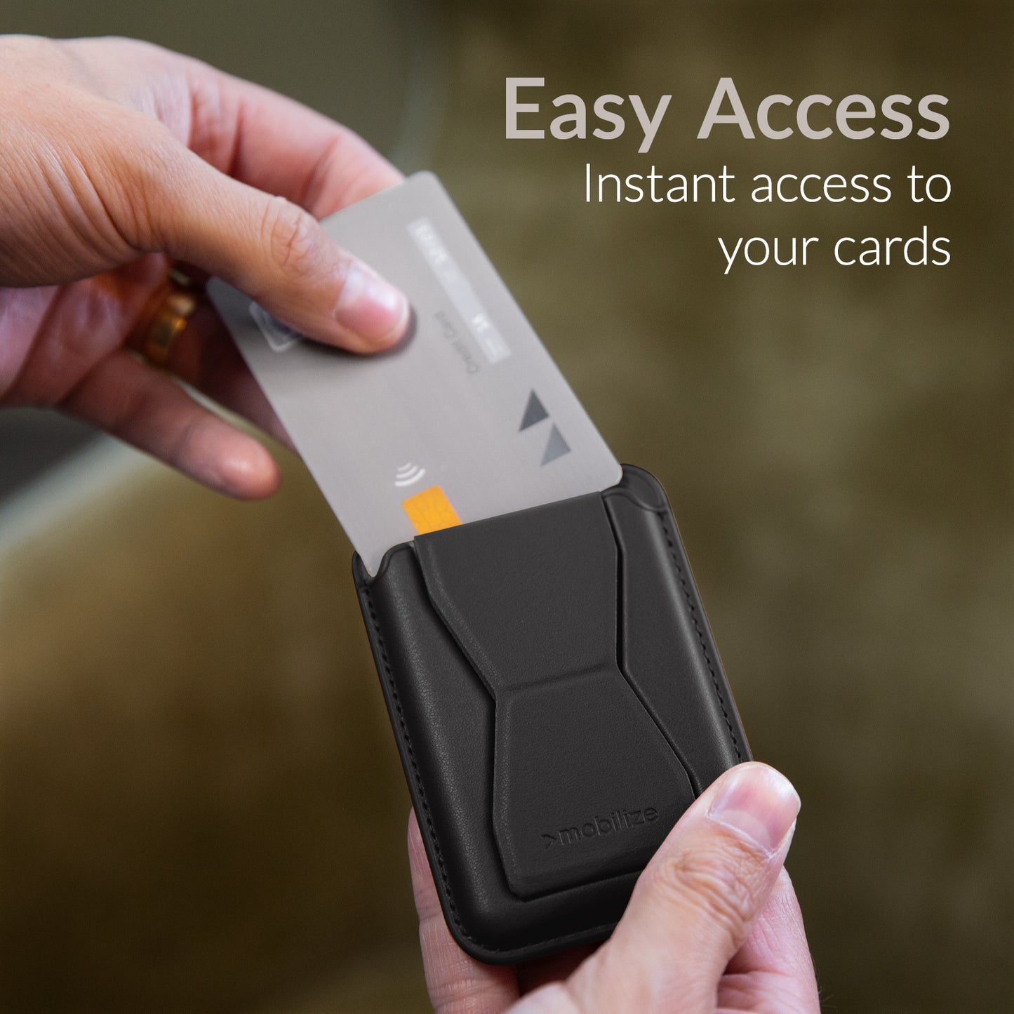 Mobilize Magsafe Compatible Magnet Card Holder Black