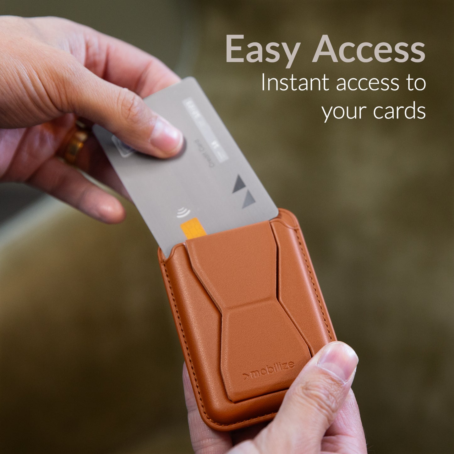 Mobilize Magsafe Compatible Magnet Card Holder Brown