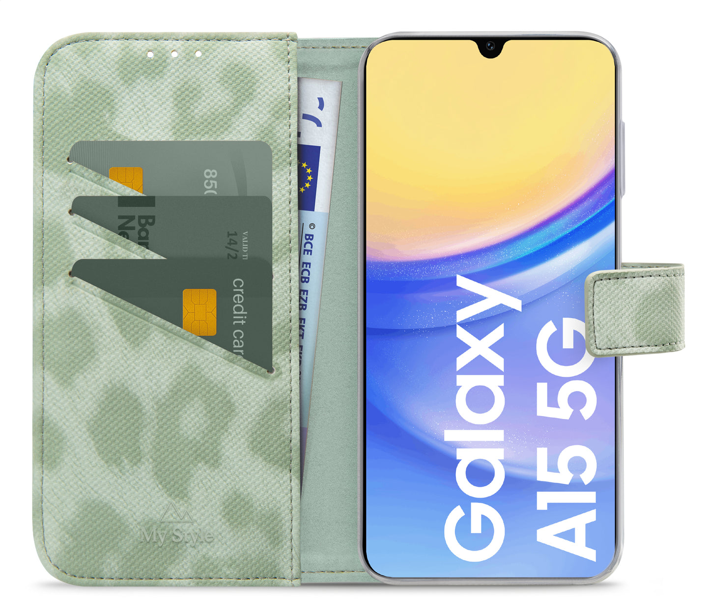 My Style Flex Wallet For Samsung Galaxy A15 4G/5G Green Leopard