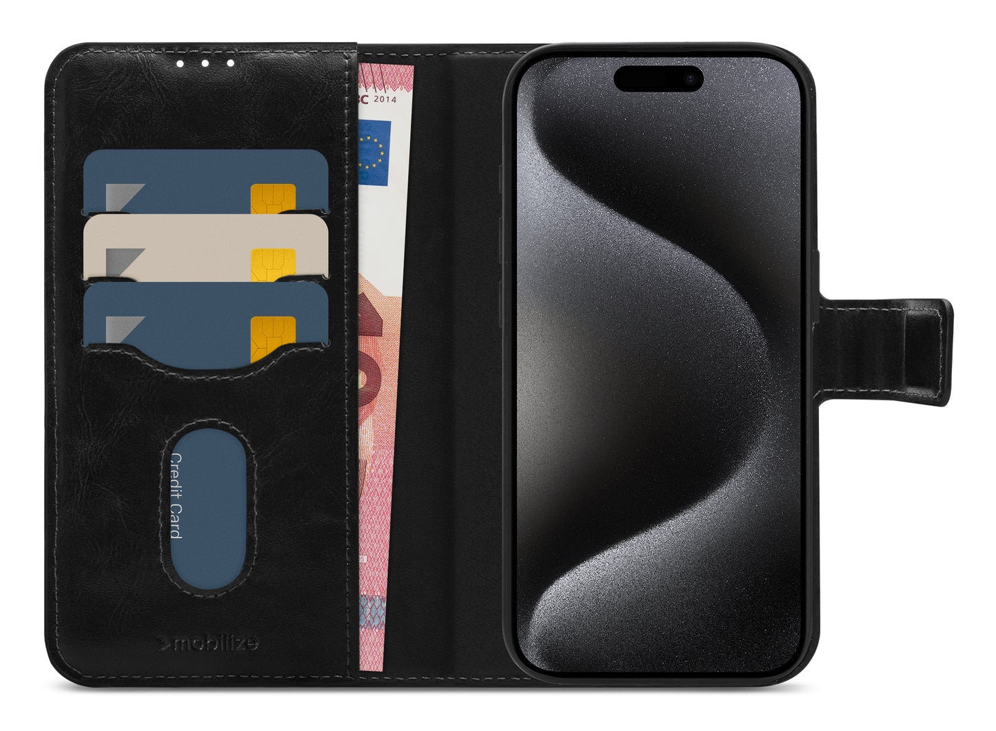 Mobilize 2In1 Magsafe Compatible Gelly Wallet Case Apple Iphone 15 Pro Black