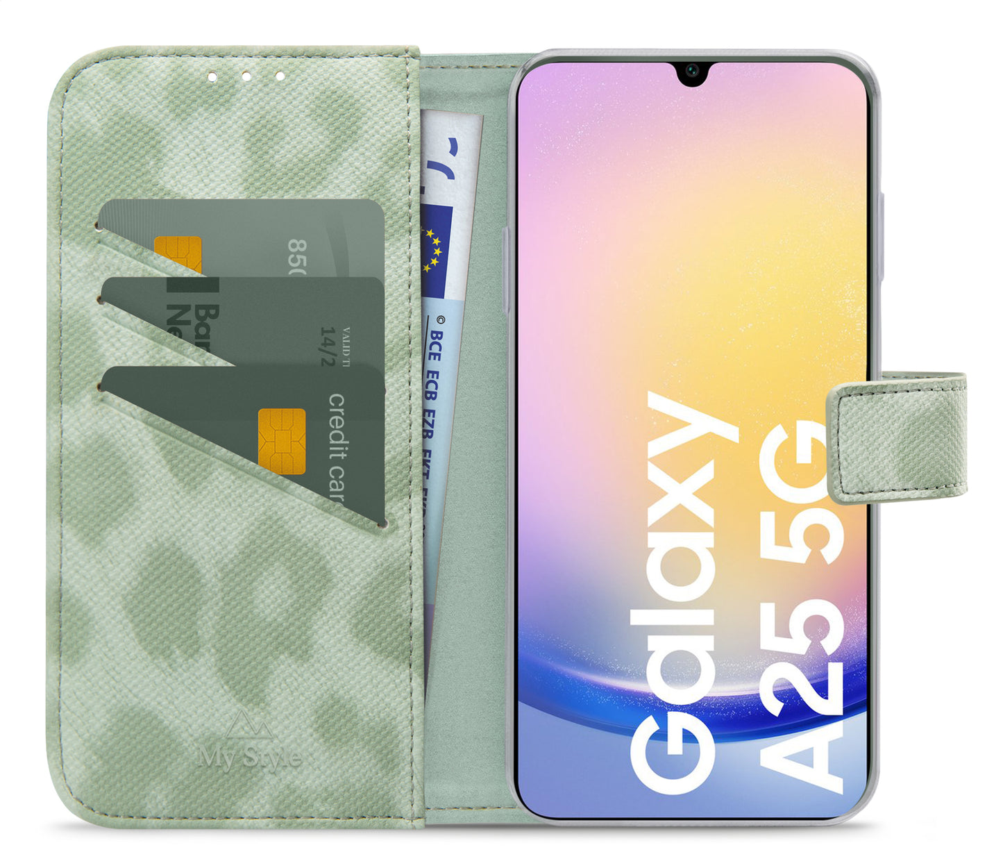 My Style Flex Wallet For Samsung Galaxy A25 5G Green Leopard