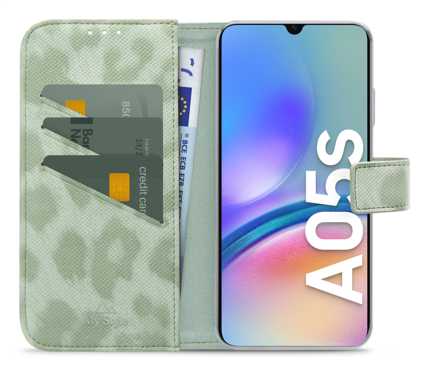 My Style Flex Wallet For Samsung Galaxy A05S Green Leopard