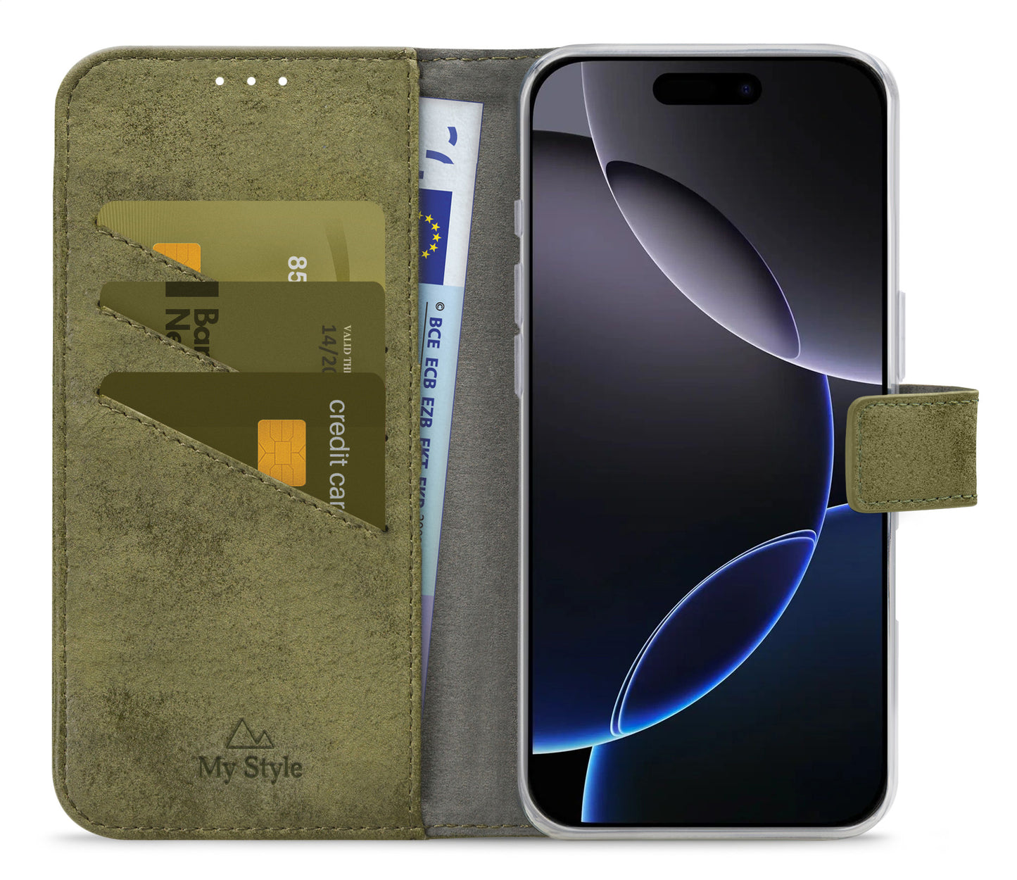 My Style Flex Wallet For Apple Iphone 16 Pro Max Olive