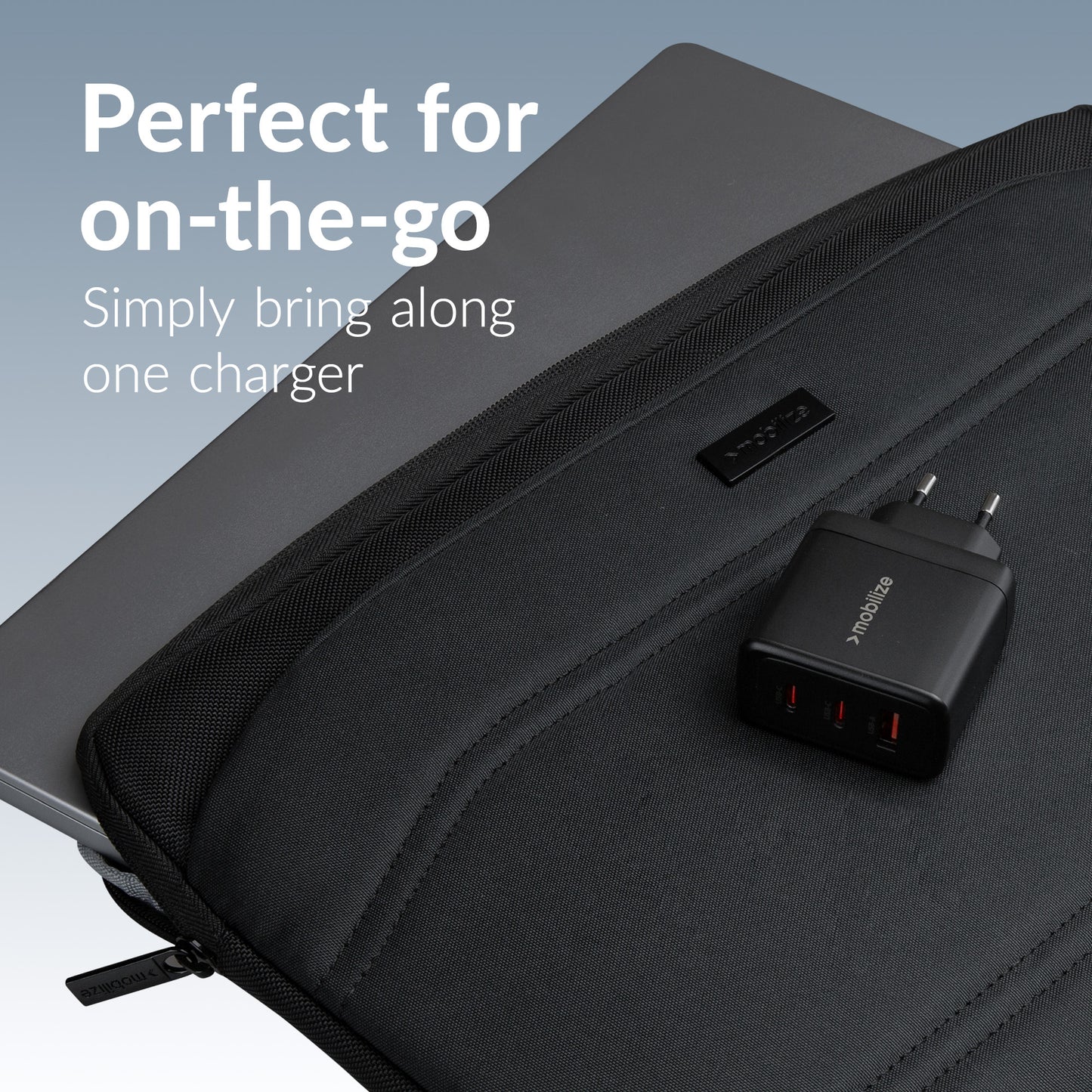 Mobilize Wall Charger 2X Usb-C + 1X Usb Gan 65W With Pd/Pps Black