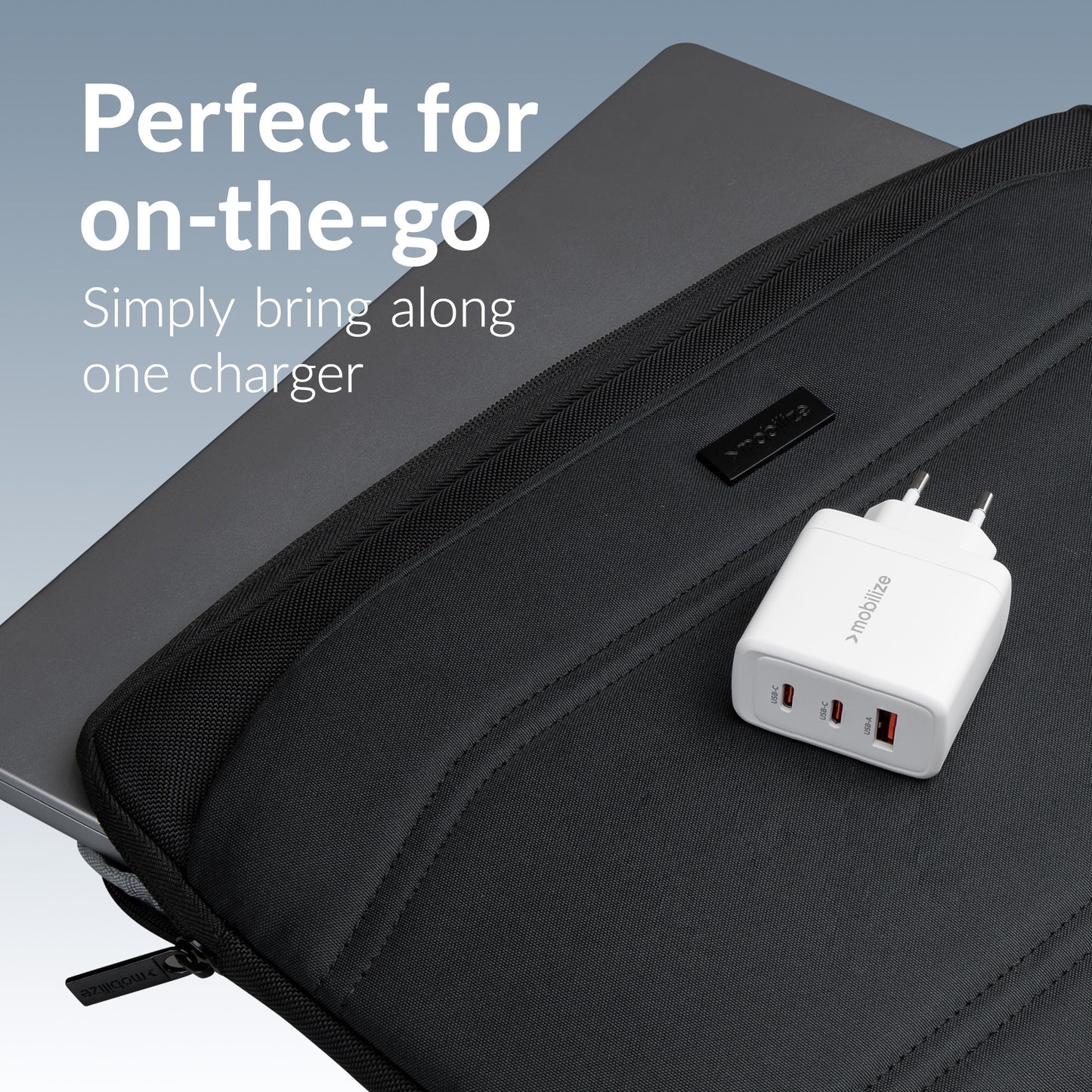 Mobilize Wall Charger 2X Usb-C + 1X Usb Gan 65W With Pd/Pps White