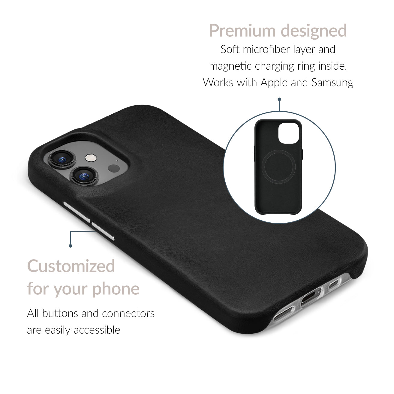 Mobilize Magsafe Compatible Premium Leather Case Apple Iphone 16 Pro Black
