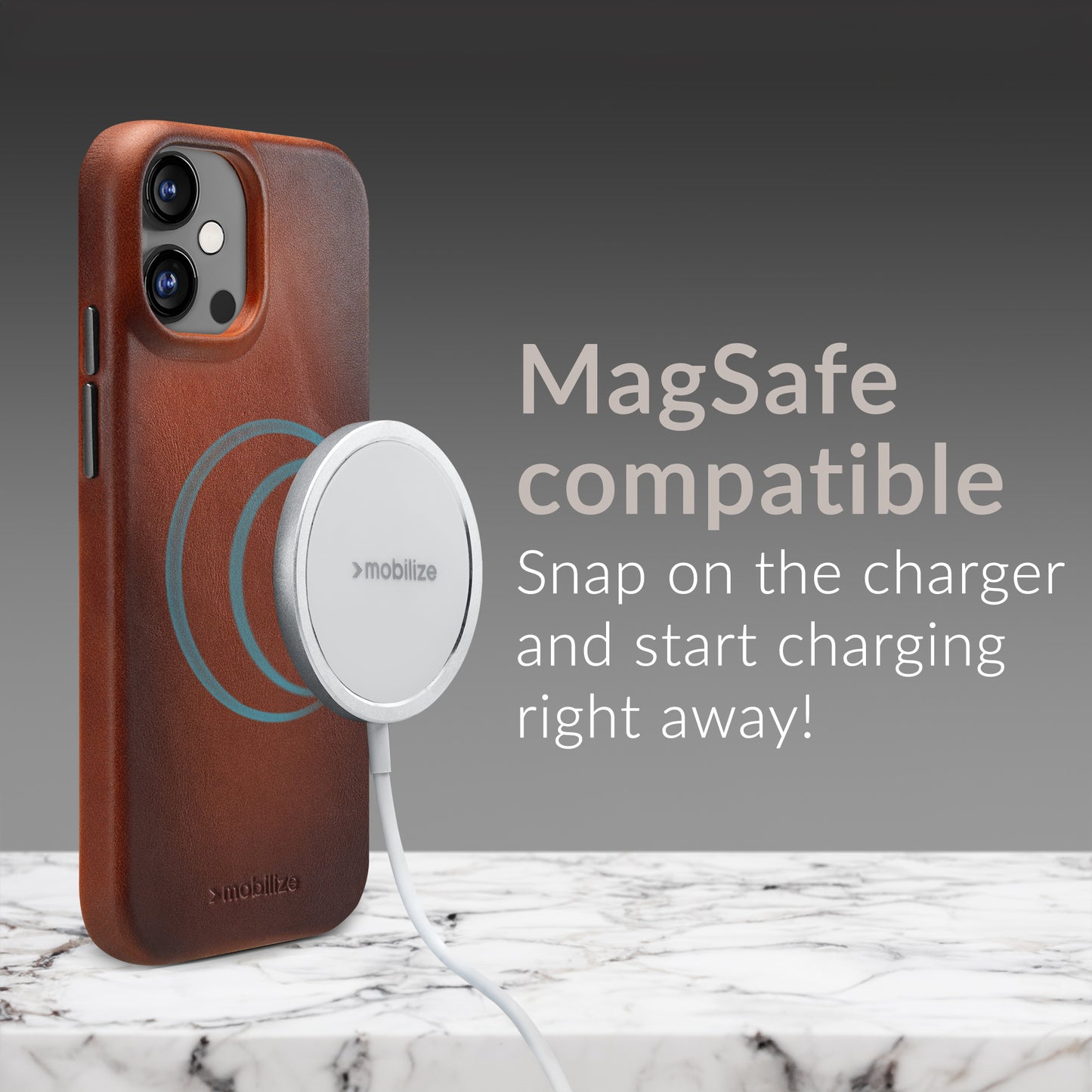 Mobilize Magsafe Compatible Premium Leather Case Apple Iphone 16 Plus Burned Cognac
