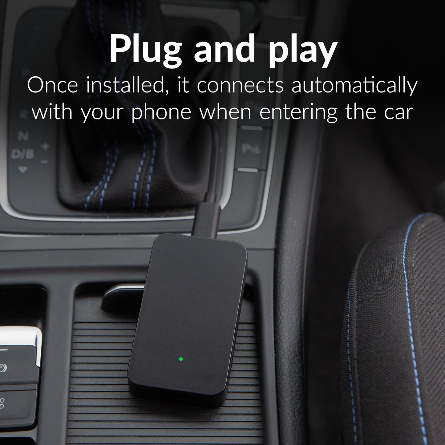 Mobilize Adapter For Wireless Apple Carplay/Android Auto Black