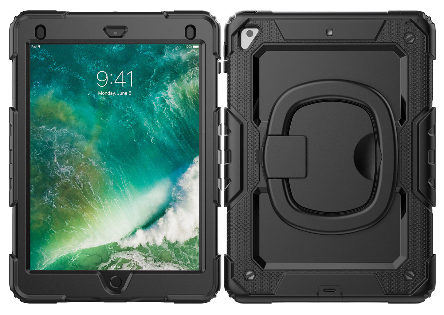 Mobilize Rotating Defender Case Stand Function For Apple Ipad 9.7 (17/18)/Air/Air 2/Pro 9.7 Black