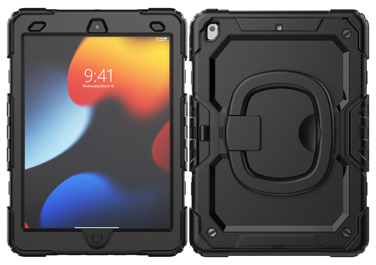 Mobilize Rotating Defender Case Stand Function For Apple Ipad 10.2 (2019/2020/2021) Black