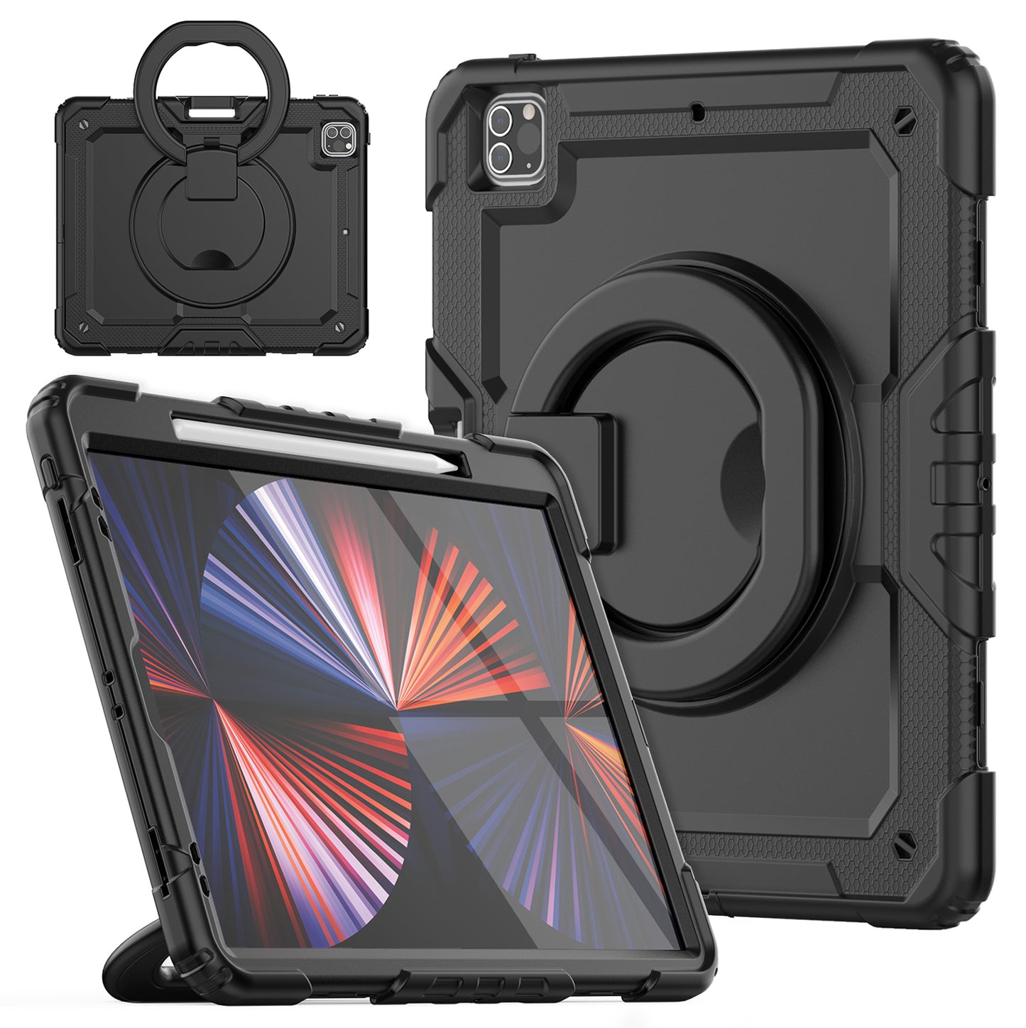 Mobilize Rotating Defender Case Stand Function For Apple Ipad Pro 12.9 (2018/2020/2021/2022) Black