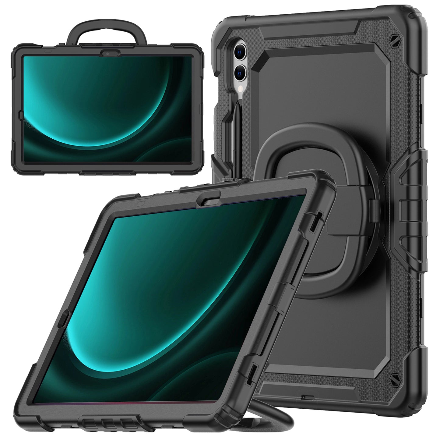Mobilize Rotating Defender Case Stand Function For Samsung Galaxy Tab S9+/S9 Fe+/S10+ 12.4 Black